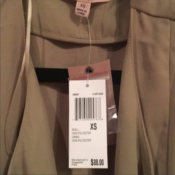 Philosophy | Sage Green Open Front Trench Jacket - Picture 6 of 6